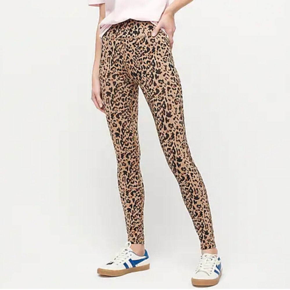 J.Crew 7/8 High Rise Leopard Print Leggings - Size Large